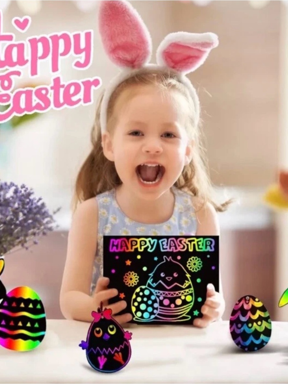15pc Scratch Paper Art Set for Kids, Magic Color DIY Arts and Crafts Kit